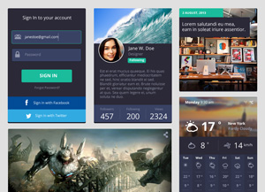 Flat Rounded Square UI Kit