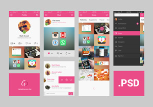 Dribbble App Concept PSD
