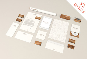 Stationery MockUp – Wood Edition