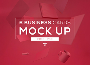 6 Business Cards MockUp