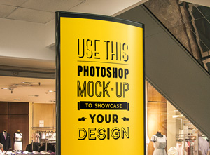 Indoor Advertising Poster MockUp
