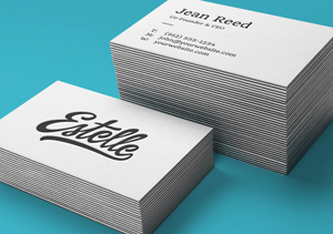 Stack Letterpress Business Cards MockUp