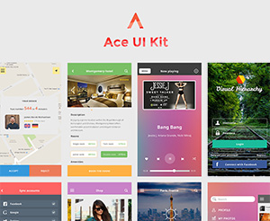 Ace iOS8 Mobile UI Kit Freebie