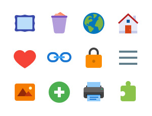 300+ Flat Color Icons