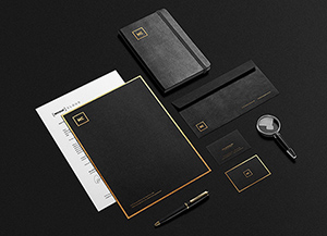 Black And Gold Stationery MockUp