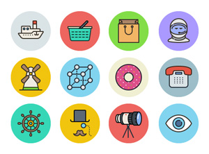 Unigrid Flat: 100 Free Icons