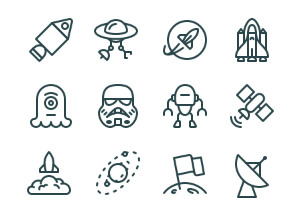 PixelLove: Space iOS Line Icons