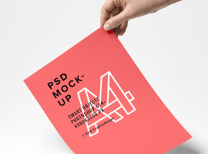 A4 Paper PSD MockUp #4