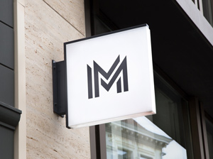 Hanging Wall Sign MockUp #5