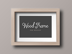 Wood Photo Frame Mockup