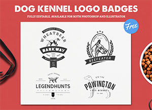 4 Dog Kennel Logo Templates